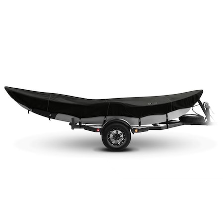 Eevelle Boat Cover DRIft BOAT, Outboard Fits 17ft L up to 84in W Black WSDFT1784B-BLK